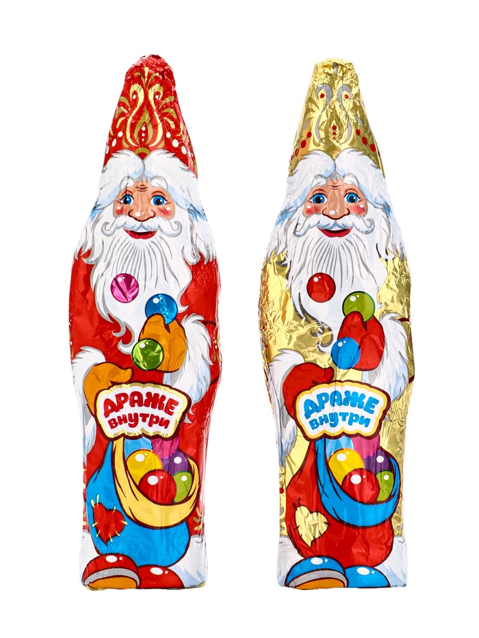 Фигурный шоколад «Дед мороз», с драже внутри, кондитерская глазурь, 80 г - Фото 1