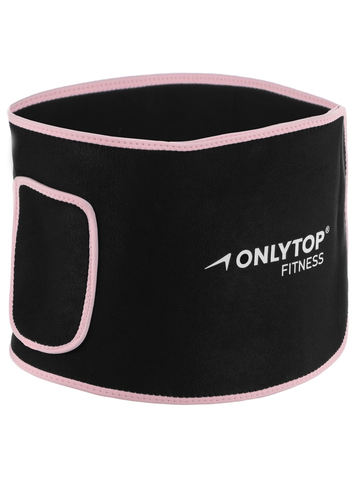 УЦЕНКА Пояс на талию ONLYTOP fitness, размер универсальный, для похудения, чёрный