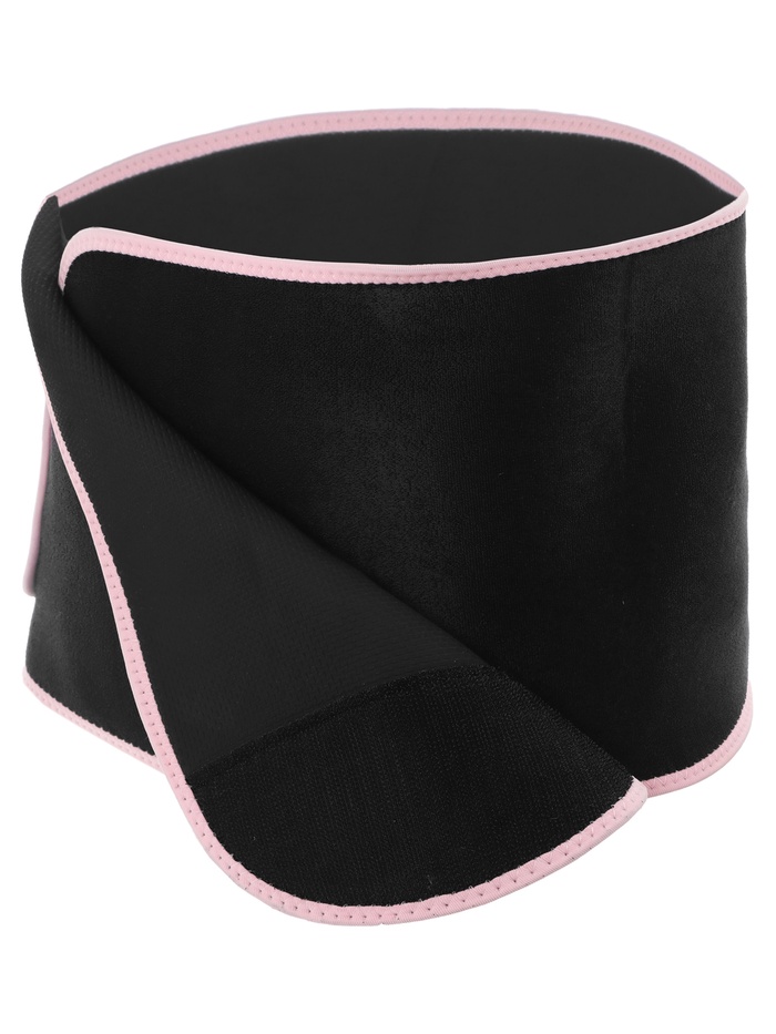 УЦЕНКА Пояс на талию ONLYTOP fitness, размер универсальный, для похудения, чёрный