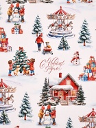 Бумага упаковочная глянцевая двухсторонняя «Новый год 2026», карусель из лошадей, 50×70 см - Фото 2