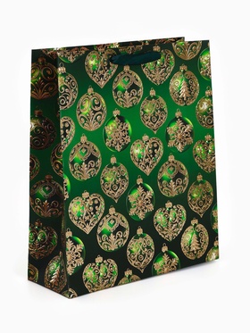 Пакет подарочный «Новогодний» 29?24?9 см, тиснение, конгрев, 3D-эффект (комплект 2 шт)