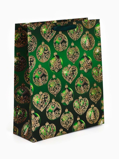 Пакет подарочный «Новогодний» 29×24×9 см, тиснение, конгрев, 3D-эффект