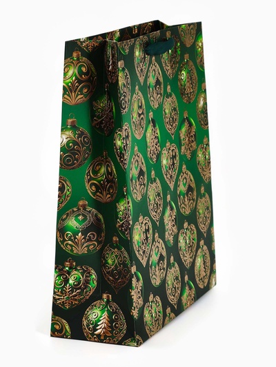 Пакет подарочный «Новогодний» 29×24×9 см, тиснение, конгрев, 3D-эффект