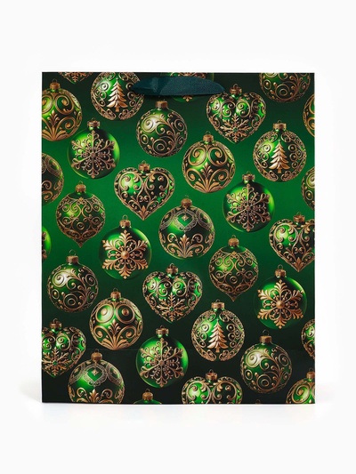 Пакет подарочный «Новогодний» 29×24×9 см, тиснение, конгрев, 3D-эффект