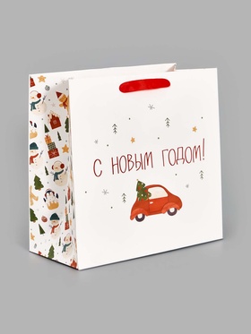 Пакет подарочный ламинированный новогодний «Волшебного года», 22 × 22 × 11 см