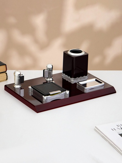 УЦЕНКА Набор настольный 4в1 с визитницей, красное дерево