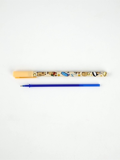 Ручка пиши-стирай, синяя паста, гелевая, 0.5 мм, пластик «Капибара»