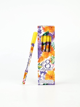 Ручка пиши-стирай, синяя паста, гелевая, 0.5 мм, пластик «С 8 Марта!» (комплект 12 шт)