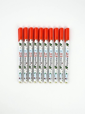 Ручка пиши-стирай, синяя паста, гелевая, 0.5 мм, пластик «С 23 февраля!» (комплект 10 шт)