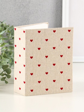 Фотоальбом на 100 фото 10×15 см «Красные сердца», текстиль, 5×12.5×16.5 см