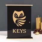 УЦЕНКА Ключница дерево «Филин» чёрная, зеркальная 6×22.3×29.5 см - фото 14971992