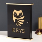 УЦЕНКА Ключница дерево «Филин» чёрная, зеркальная 6×22.3×29.5 см - фото 14971993