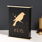 УЦЕНКА Ключница дерево «Птица на ветке» чёрная, зеркальная 6×22.3×29.5 см - фото 14972008