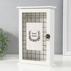 УЦЕНКА Ключница дерево 6 крючков «Венок растительный» 6×16×25.2 см - фото 14972027