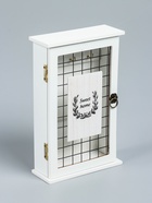 УЦЕНКА Ключница дерево 6 крючков «Венок растительный» 6×16×25.2 см - фото 14972031