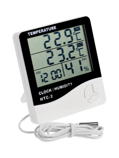 Термометр LTR-16, электронный, 2 датчика температуры, датчик влажности, белый