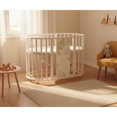 Кровать детская, трансформер, 9 в 1, белая, Мия «Нежность»