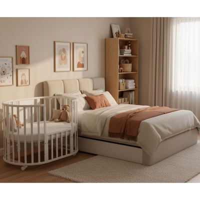 Кровать детская, трансформер, 9 в 1, белая, Мия «Нежность»