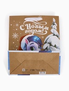 Пакет новогодний крафтовый подарочный «Новый год 2026», лошадь, ML 23×27×11.5 см - Фото 5