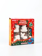 УЦЕНКА Набор елочных украшений под раскраску 4 шт. «Блеск» с подвесом, краска 6 цв по 2 мл, кисть 6 10953501