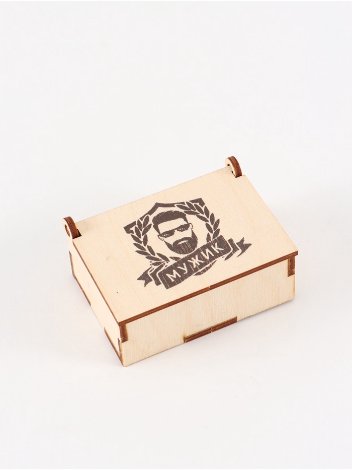 Коробка подарочная деревянная «Мужик» 8.5×6×3.5 см - Фото 1