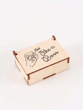 Коробка подарочная деревянная «Пей like a boss» 8.5 × 6 × 3.5 см