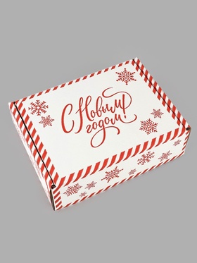 Коробка сборная «Новый год», белый, 27?21?9 см (комплект 2 шт)