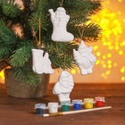 Ёлочные украшения под роспись с подвесом «Чудо», набор 4 шт., кисть - фото 59417207 Ёлочные украшения под роспись с подвесом «Чудо», набор 4 шт., кисть - фото 59417207