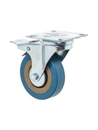 УЦЕНКА Колесо мебельное, d=75 мм, на площадке, с футоркой, с фиксатором, серое 10953801