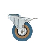 УЦЕНКА Колесо мебельное, d=75 мм, на площадке, с футоркой, с фиксатором, серое 10953801