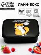 Ланч - бокс прямоугольный «Кот», 1200 мл - Фото 1