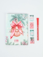 Подарочный набор новогодний в портфеле «Волшебного нового года», ежедневник А5, магнитные закладки и ручка 10871148