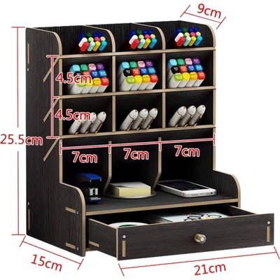 УЦЕНКА Органайзер-подставка настольный МДФ deVENTE. Academy 21×15×25.5 см, черный, кар.кор