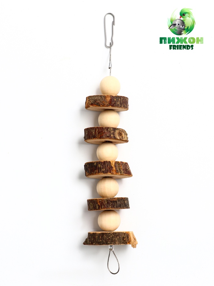Игрушка для птиц и грызунов «Погрызушка» из дерева, 21×2 см - фото 809292656