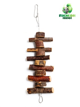 Игрушка для птиц и грызунов «Лесенка вверх 2» из дерева, 21×5 см