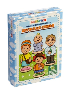 Дидактический материал «Дружная семья», 18 деревянных фигурок