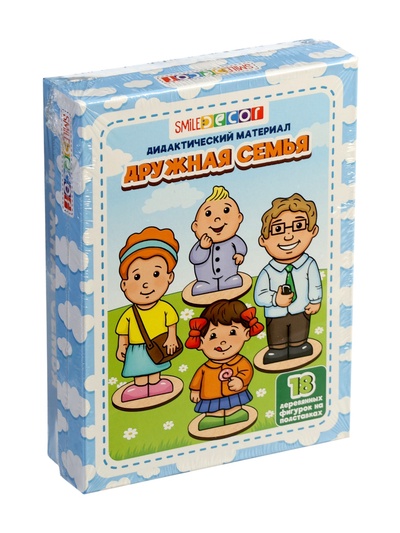 Дидактический материал «Дружная семья», 18 деревянных фигурок