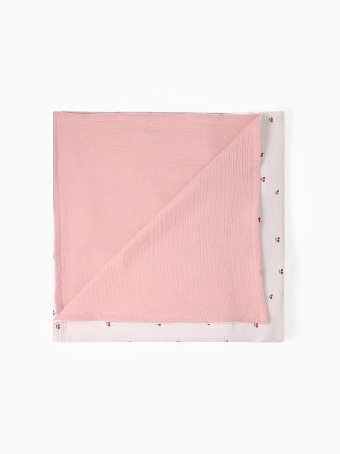 Покрывало Крошка Я «Спелая вишенка» 100×130 см, муслин, 4 слоя, хлопок 100% - Фото 1