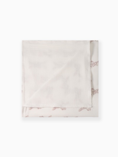 Покрывало Крошка Я «Зайка» 100×130 см, муслин, 4 слоя, хлопок 100%