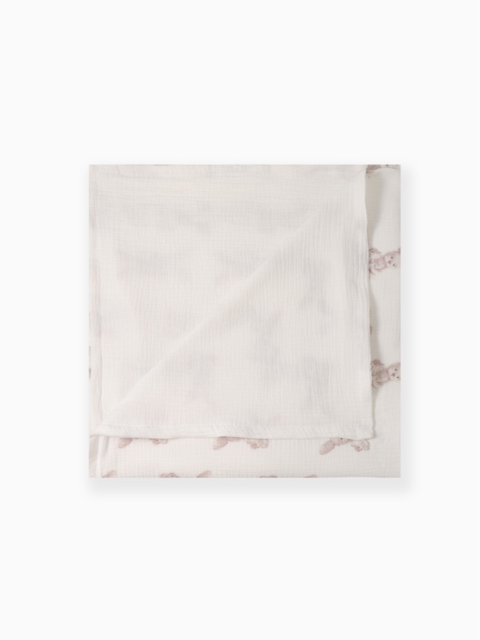 Покрывало Крошка Я «Зайка» 100×130 см, муслин, 4 слоя, хлопок 100% - Фото 1