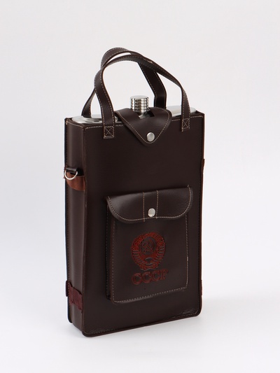 УЦЕНКА Фляжка для алкоголя «СССР», нержавеющая сталь, чехол, 5.15 л