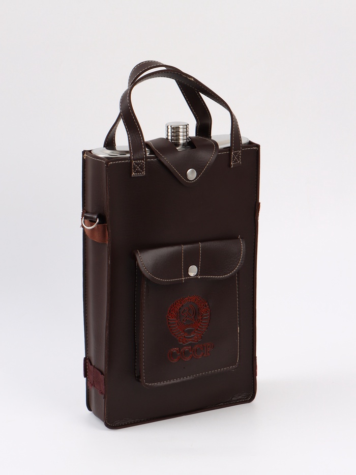 УЦЕНКА Фляжка для алкоголя «СССР», нержавеющая сталь, чехол, 5.15 л - Фото 1