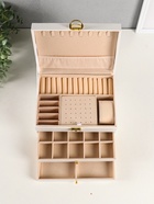 Шкатулка для украшений Miguel, 3 яруса, белая, 23×17.5×13.5 см - Фото 4