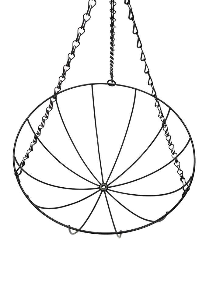 Кашпо подвесное «Полусфера», d=35 см, h=58 см, металлическое, со вставкой из кокоса