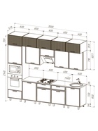 Кухонный гарнитур трёхуровневый в потолок «Бьянка», 3000 мм, цвет кашемир/дуб крафт/дуб вотан - Фото 3