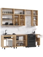 Кухонный гарнитур в потолок «Бьянка», 2600 мм, цвет кашемир/дуб крафт/дуб вотан 10933671