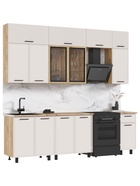 Кухонный гарнитур в потолок «Бьянка», 2600 мм, цвет кашемир/дуб крафт/дуб вотан 10933671