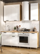 Кухонный гарнитур прямой «Рио» New №2, 2000 мм, цвет белый глянец/дуб крафт/дуб вотан 10933674