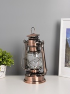 Ночник декоративный RISALUX «Фонарь», LED, аккумулятор 5800mAh, 3.7V, регулятор яркости, 11.5×16×24 см, бронза - фото 809306211