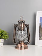 Ночник декоративный RISALUX «Фонарь», LED, аккумулятор 5800mAh, 3.7V, регулятор яркости, 11.5×16×24 см, бронза - фото 809306212